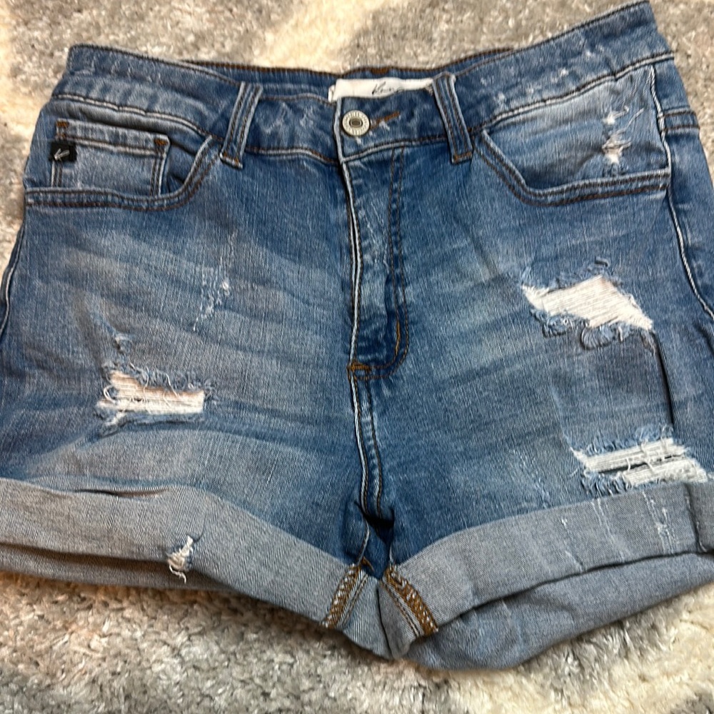 Kancan  cuff denim shorts, high waist, size 27 euc